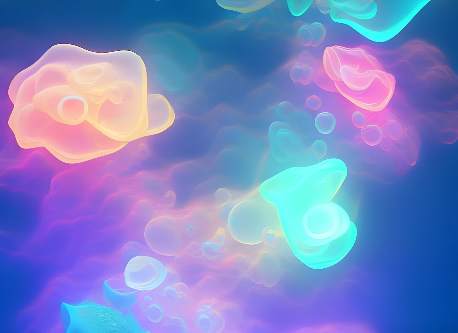 Ornate Abstract "LIFE" Graffiti in Pastel Day-Glo