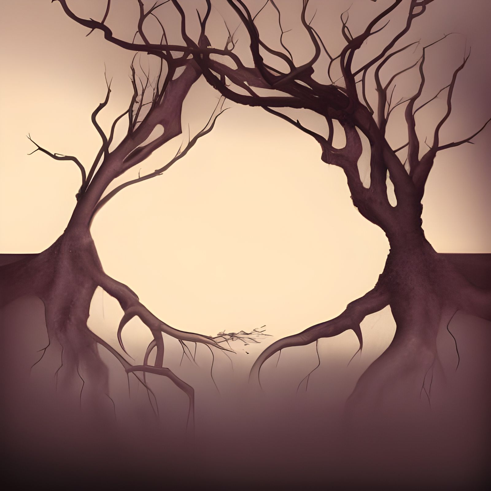 Abstract Dark Roots Consuming the World