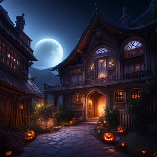 Halloween Profile Picture in Detailed Matte Painting Style