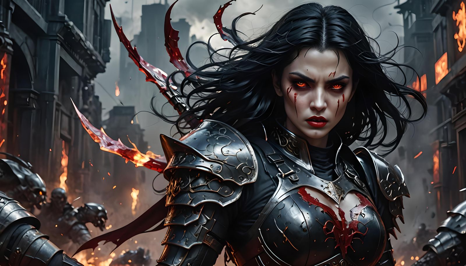 Powerful Vampire Warrior in Cyberpunk New York