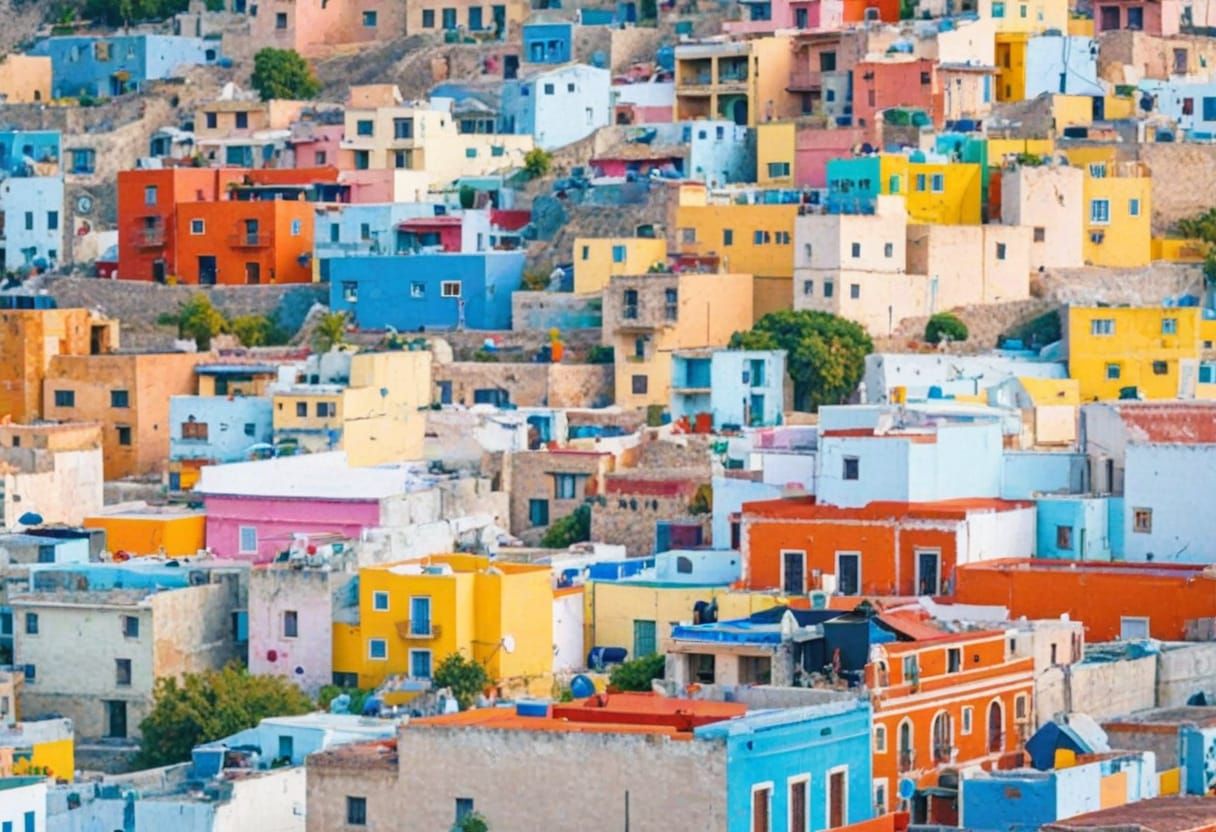 colorful houses Mexico