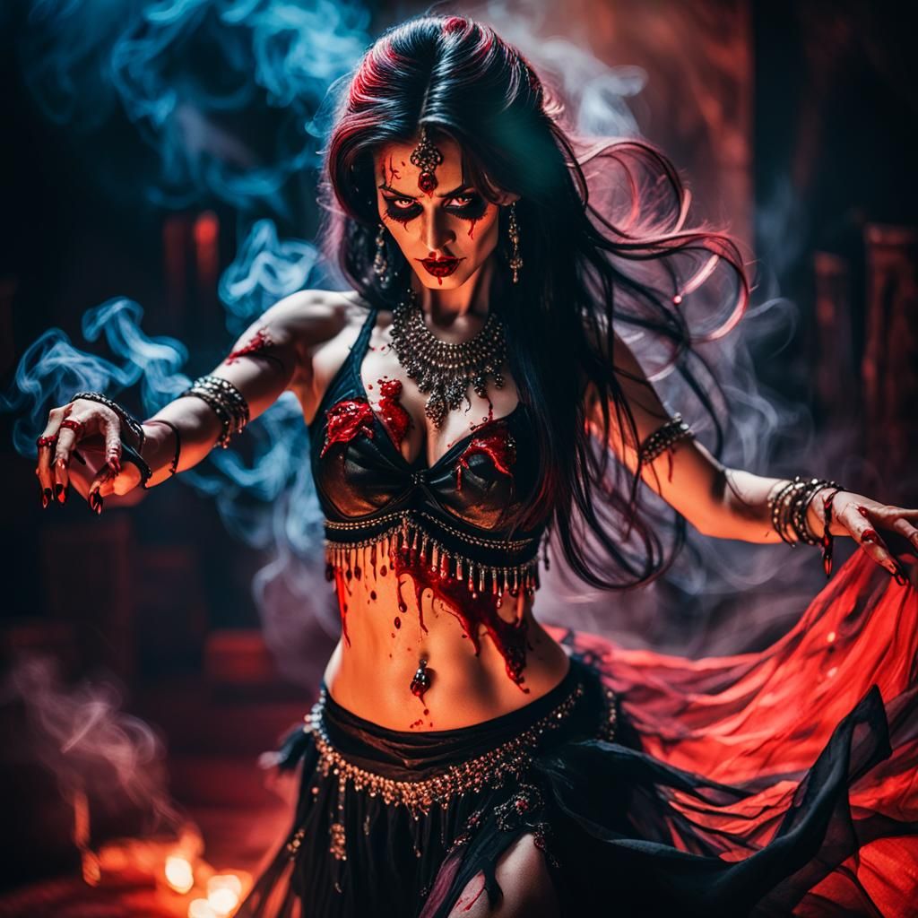 Vampire Belly Dancer in Dark Fantasy Style