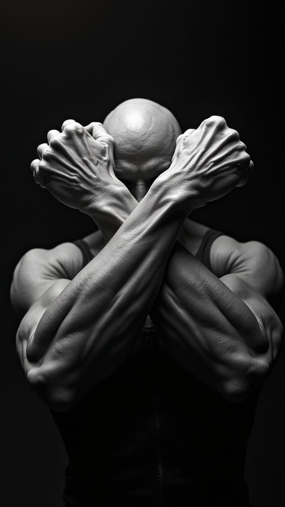 Monumental Black and White Portrait of Power