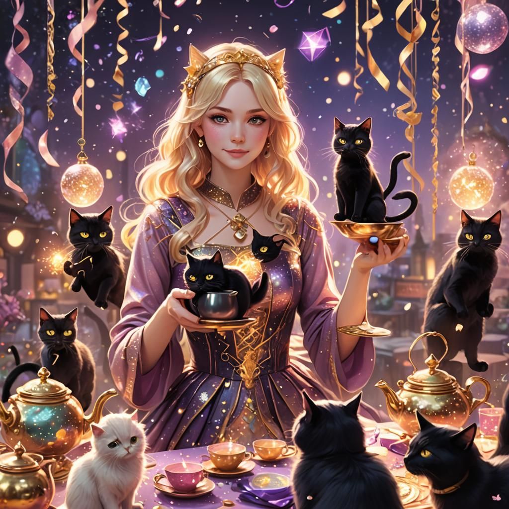 Blonde Tarot Reader in Anime Style 3D Art