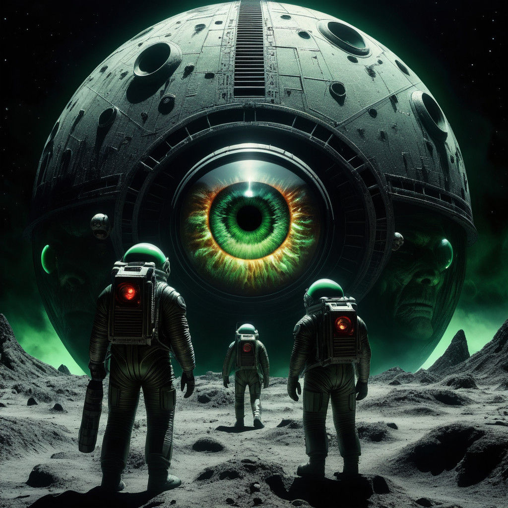 Surreal Lunar Facility 3024 with Creepy Space Horror