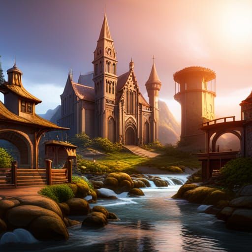 Fantastical Matte Painting with Intricate Details
