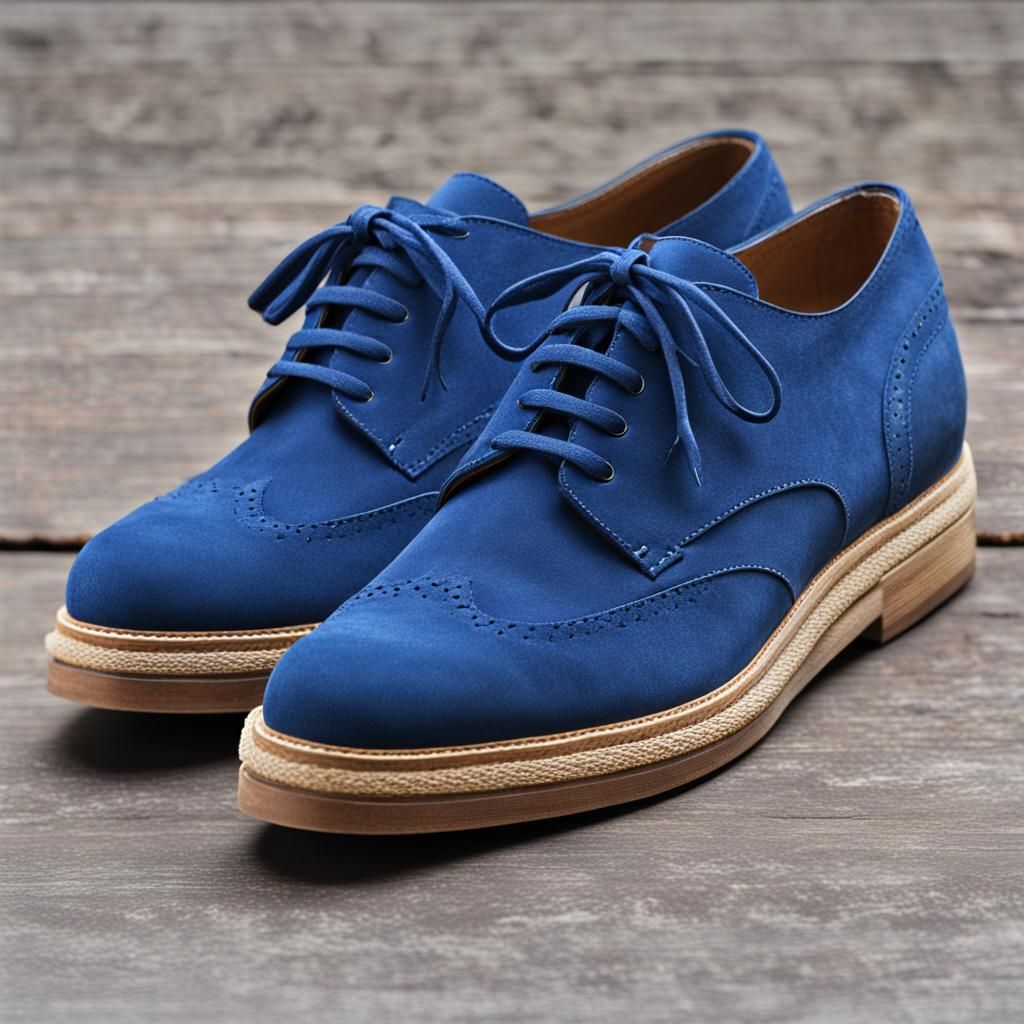 AI Generated Blue Suede Shoes