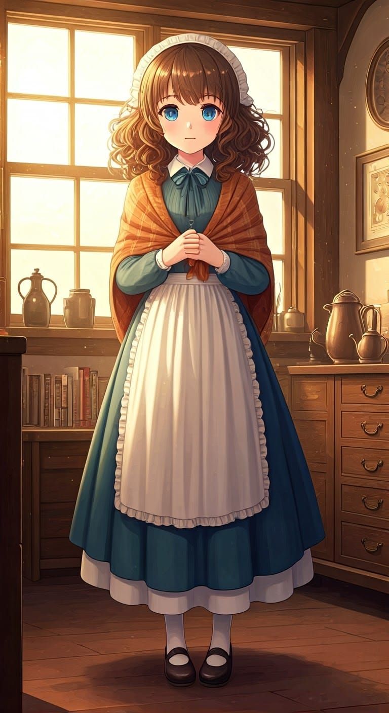 Anime Girl in Welsh Traditional Dress