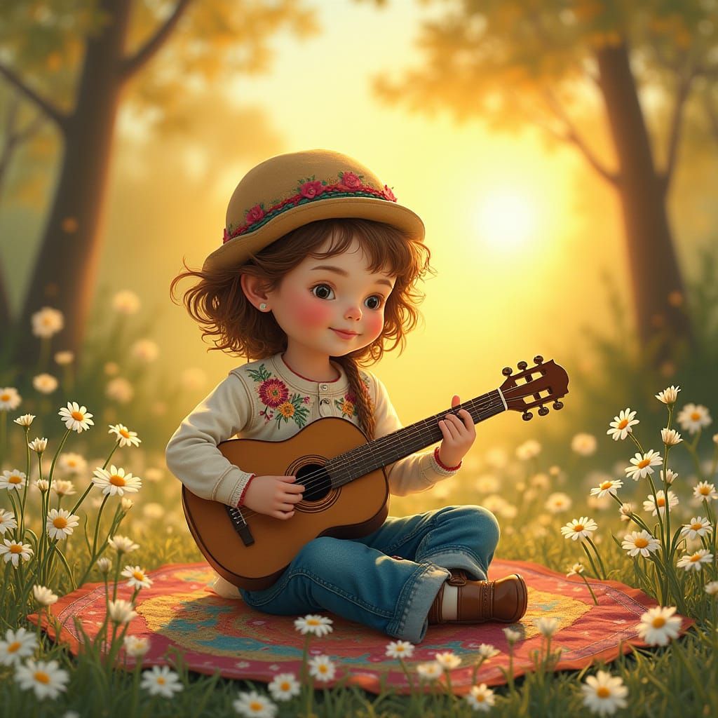 Boho Child's Psychedelic Daisy Serenade