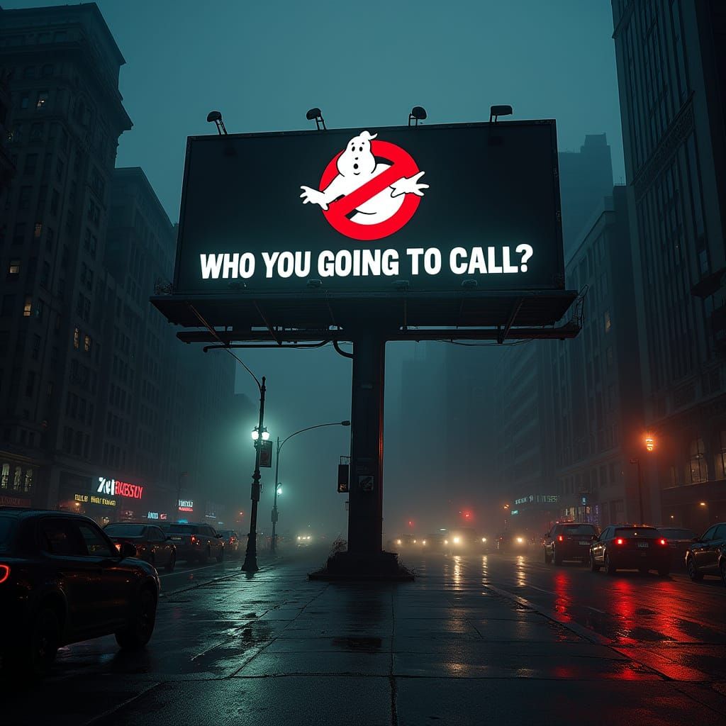 Ghostbusters Billboard in Haunted New York City