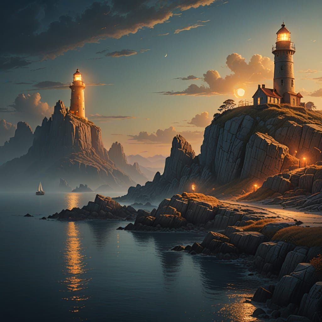 Timeless Lighthouse in Golden Hour