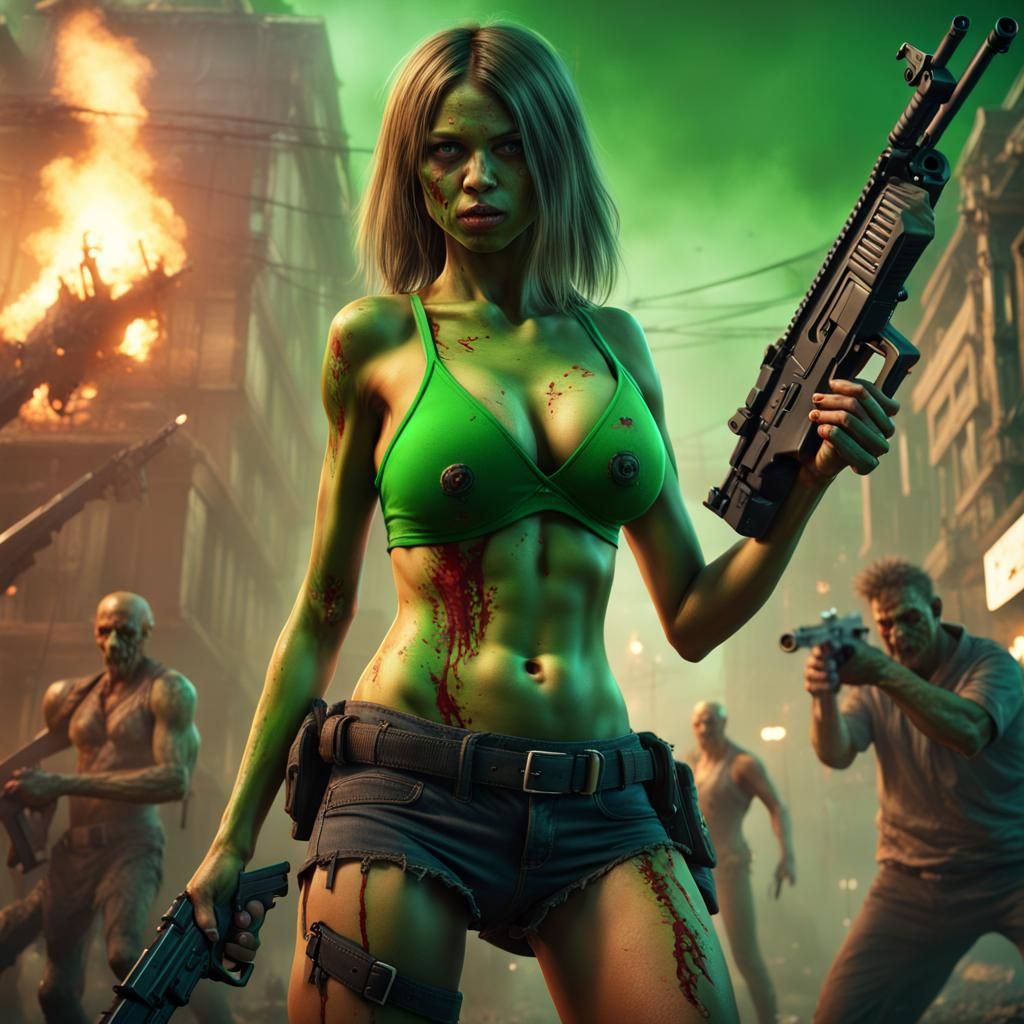 Zombie Hunter: Detailed Matte Painting in 8K