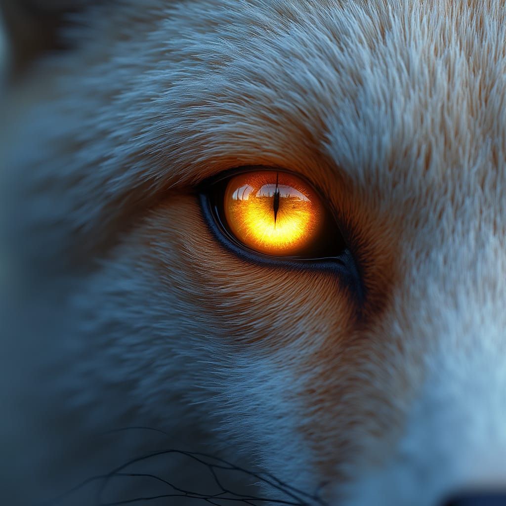 Golden Fox with Ethereal Gaze