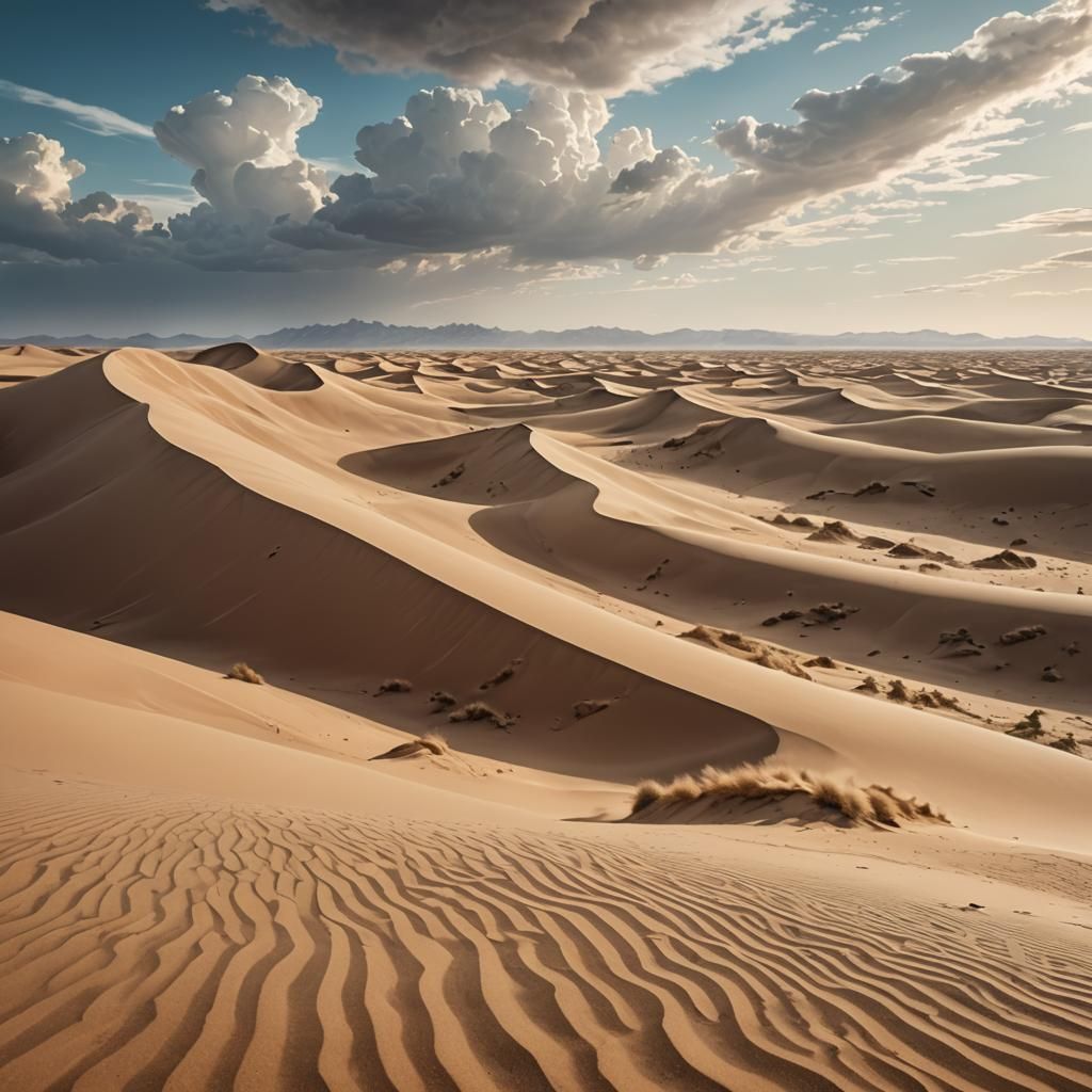 Surreal Sand Dunes in Soft Pastel Digital Art