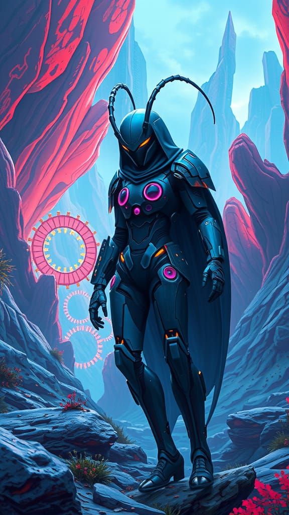 Alluring Hightech Centipede Lady in Fantasy Art