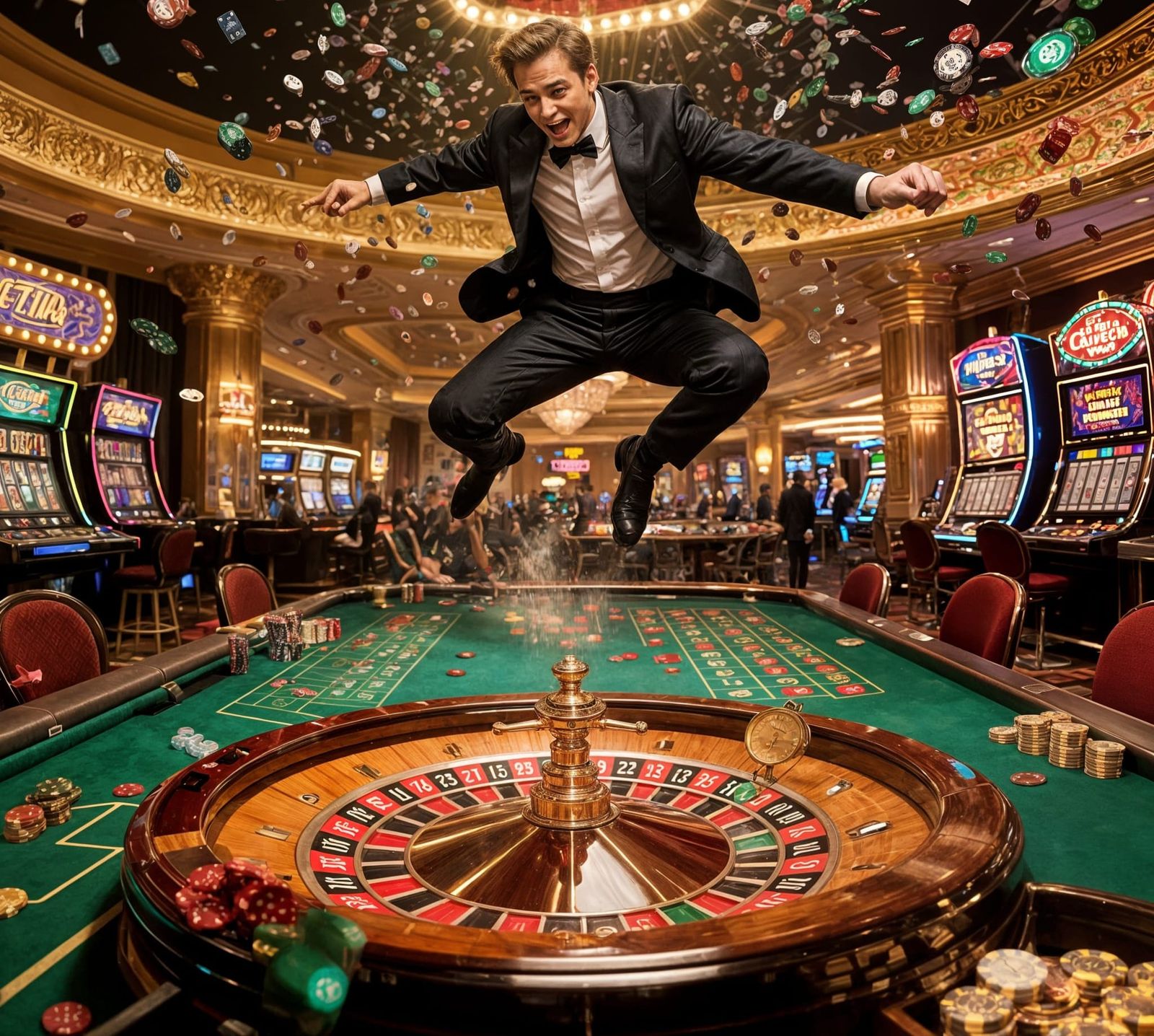 Fortunate Jump at a Casino