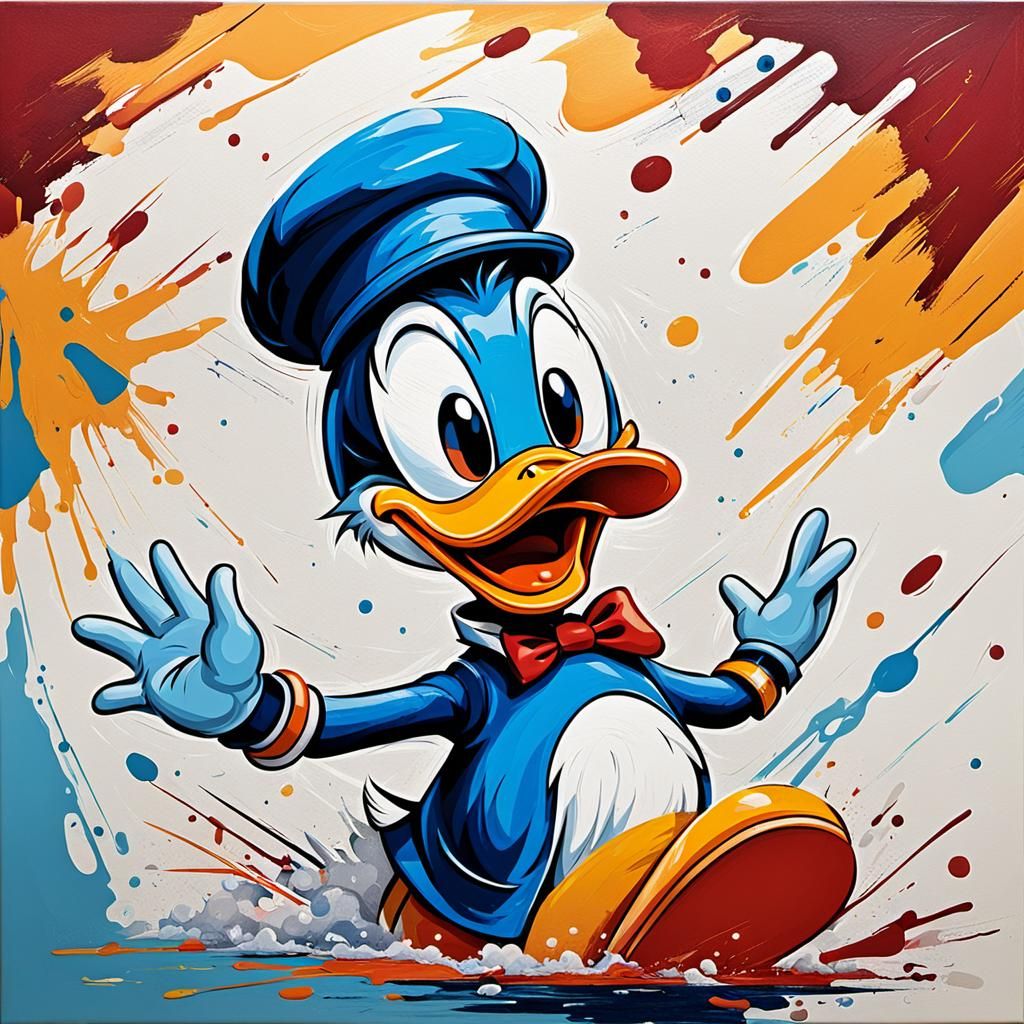 Abstract Donald Duck with Complementary Colors