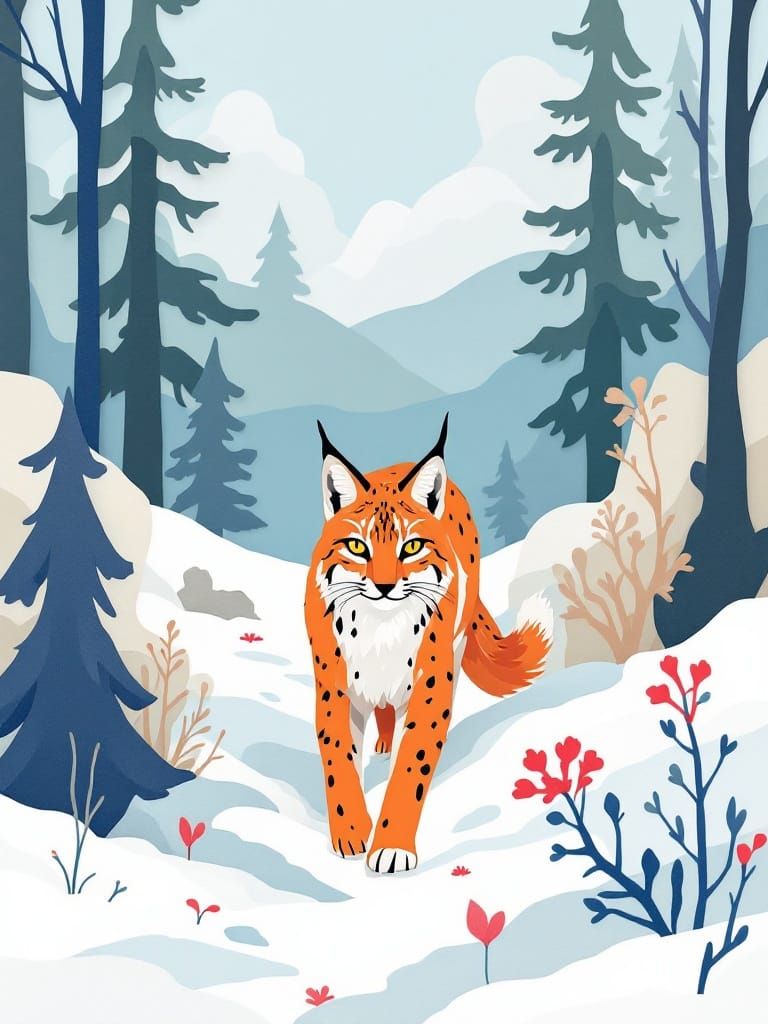 Simplified Forms in Bold, Hand-Cut Paper Collage