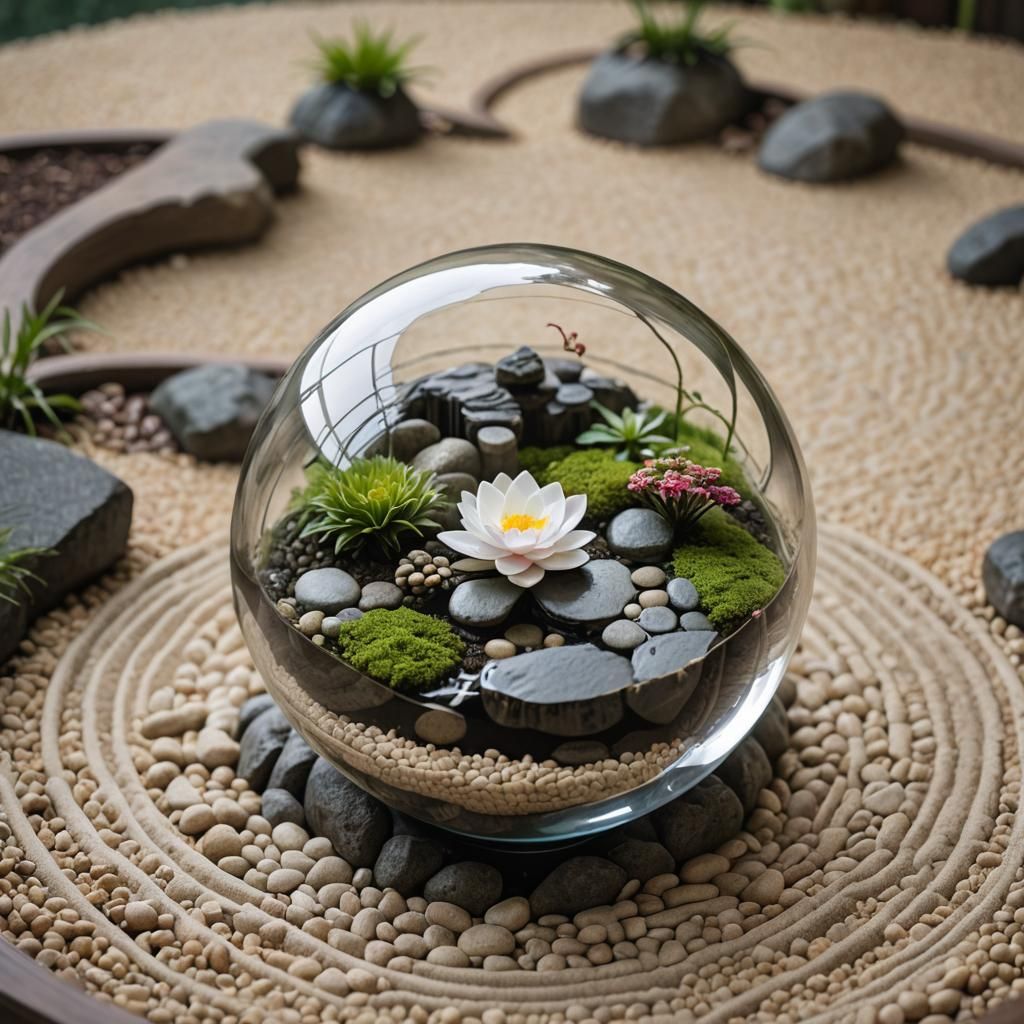 Zen Garden Inside Glass Sphere