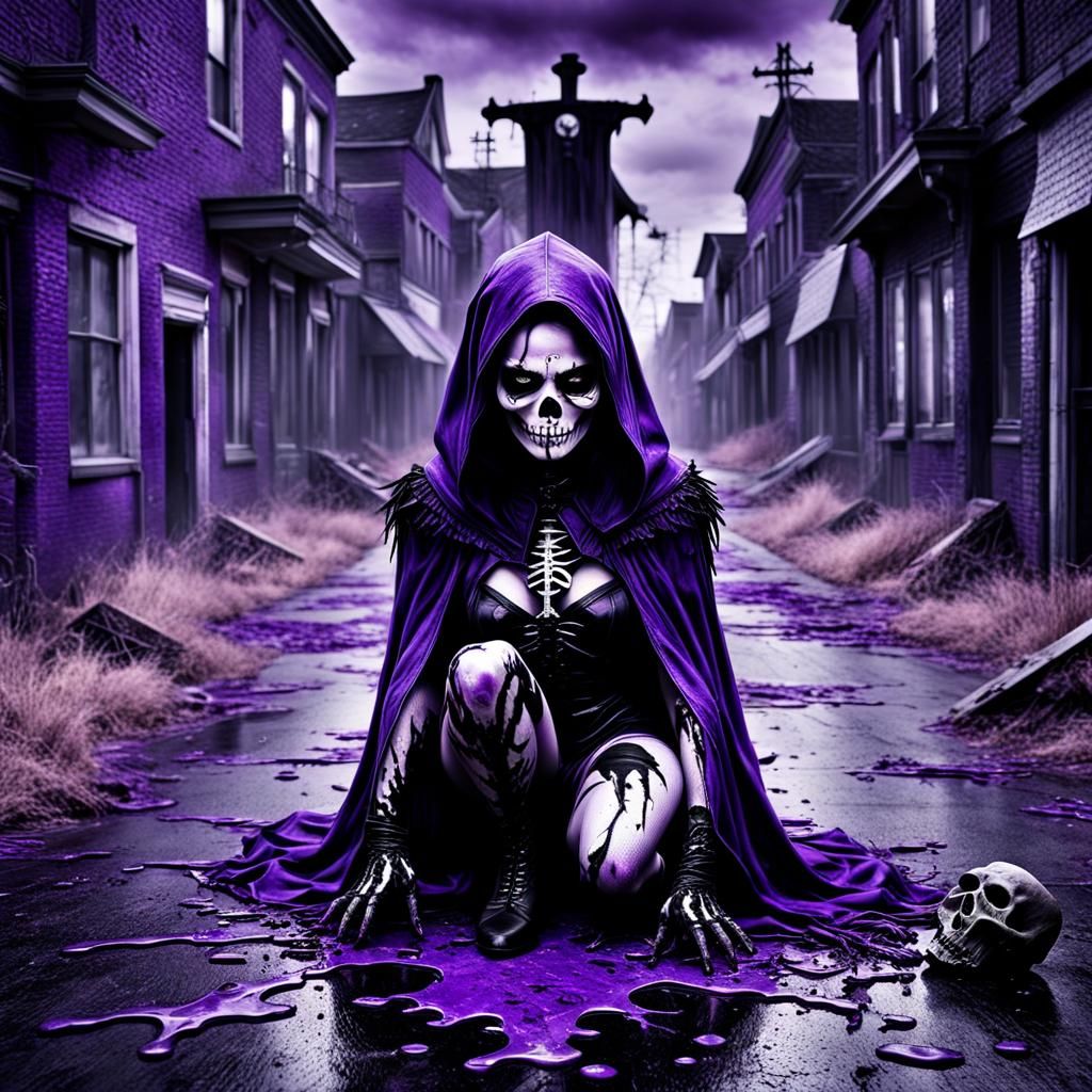 Eerie Crossroads: Death in Purple and Black