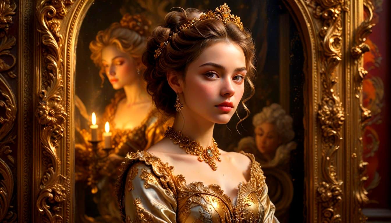 Elegant 18th-Century Beauty in Baroque Style