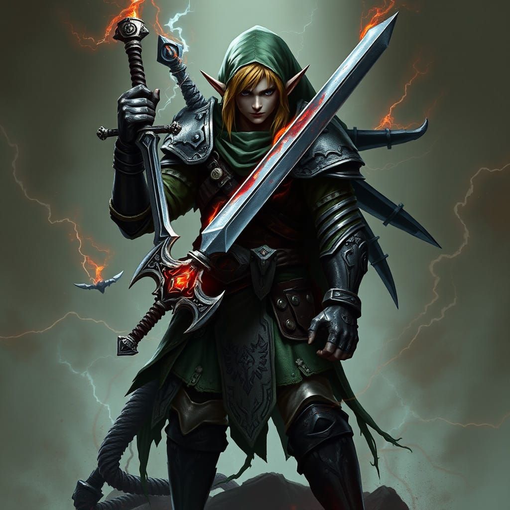 Fallen Hero of Hyrule as Dark Souls Boss in Tattered Armor