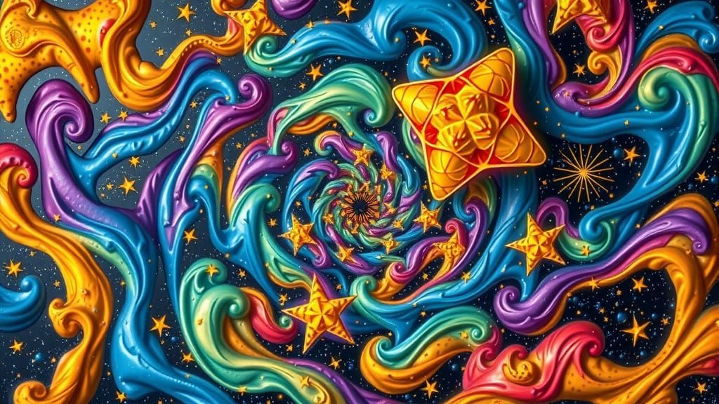 Vibrant Star Cluster on Deep Black Space Background