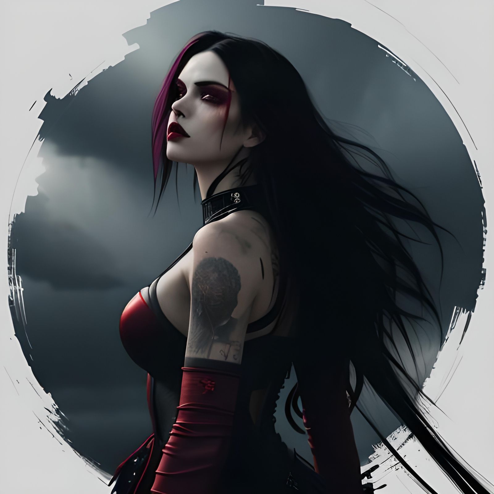 Punk Princess Bride with Razor Heels in Cyberpunk Style