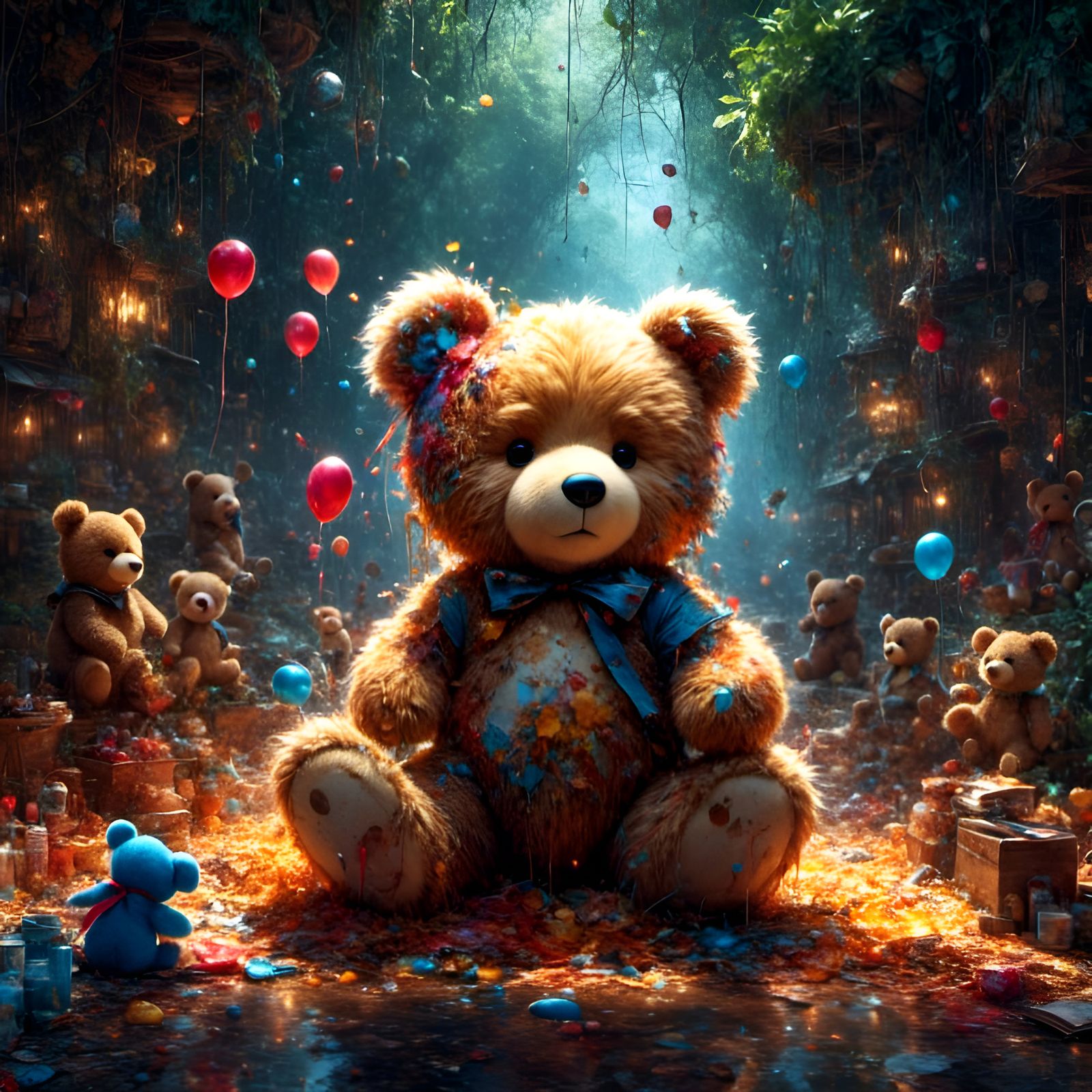 Adorable Teddy Bear Art by Awwchang and Carne Griffiths