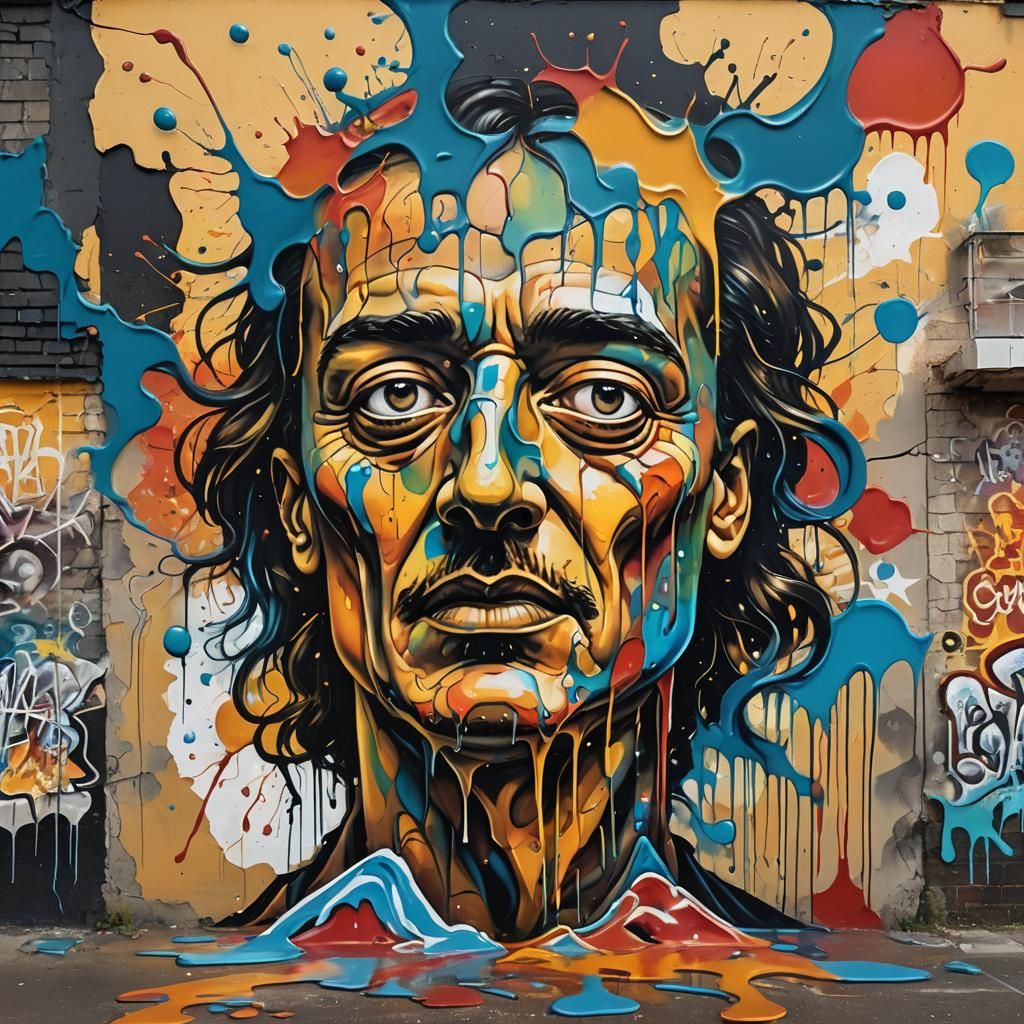 Polychromatic Graffiti Street Art Mural