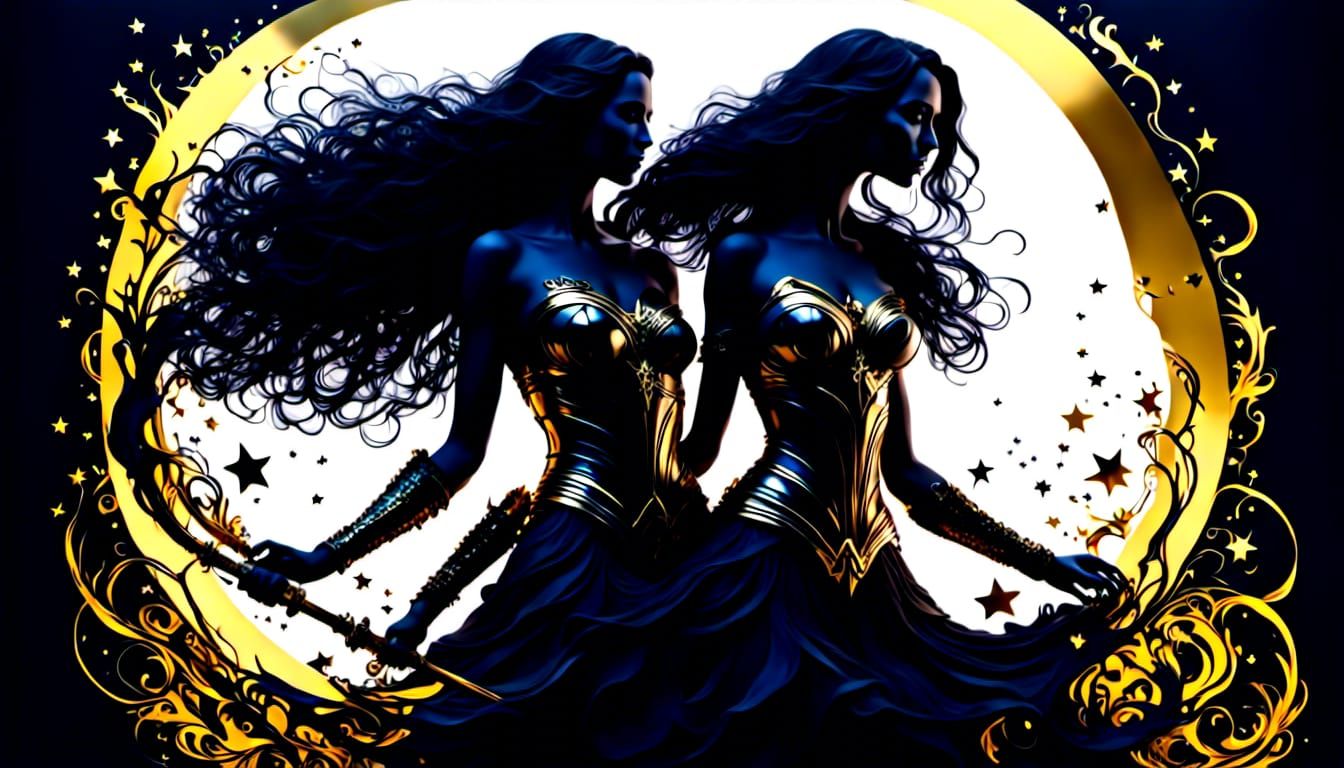 Wonder Woman Silhouette with Glowing Lasso