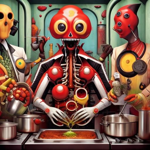 Surreal Cubist Dreamscape of Anthropomorphic Organs