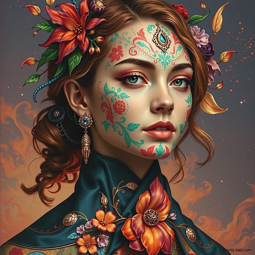 Vibrant Psychedelic Garden of Cosmic Mystery