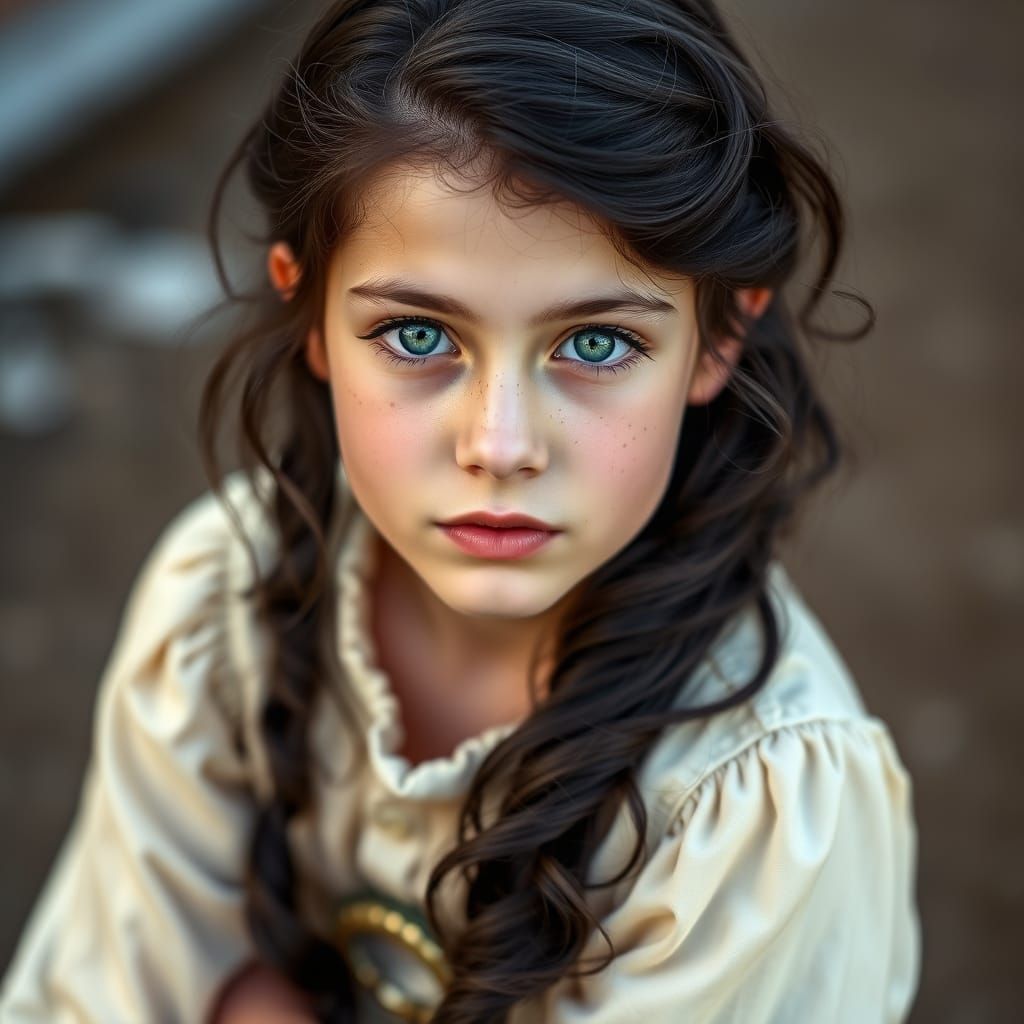 Elegant Teenage Girl in Boho Chic Attire