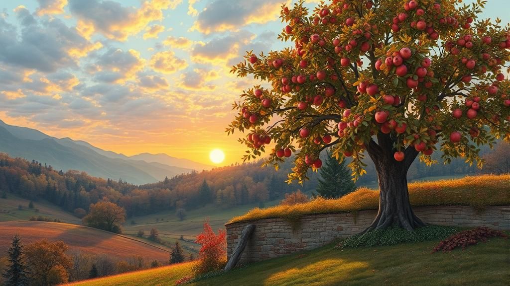 Autumnal Equinox Landscape in Kinkade Style
