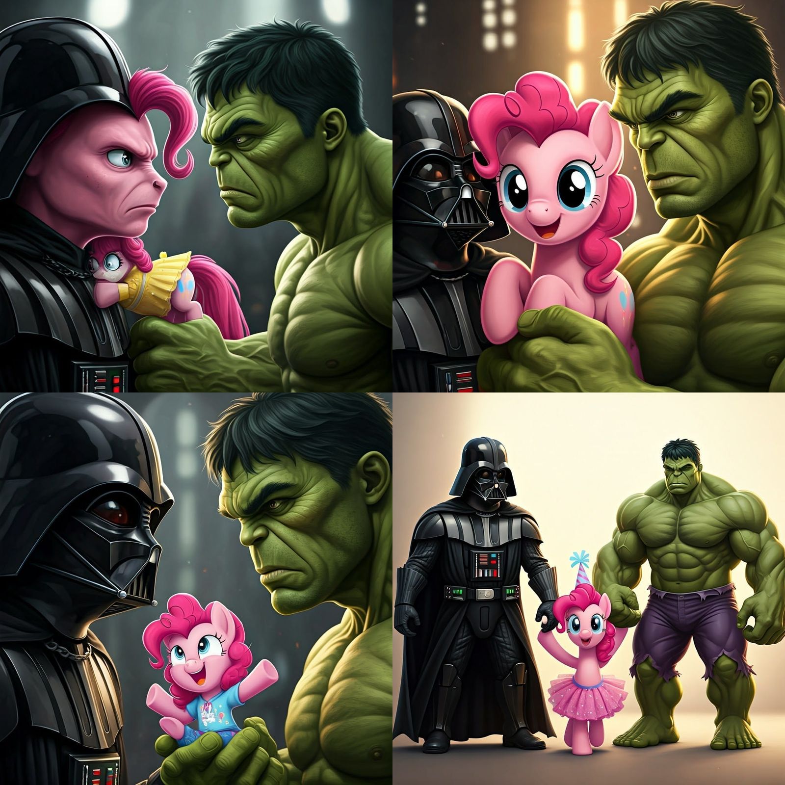 Pinkie Pie's Unlikely Escorts: A Portrait