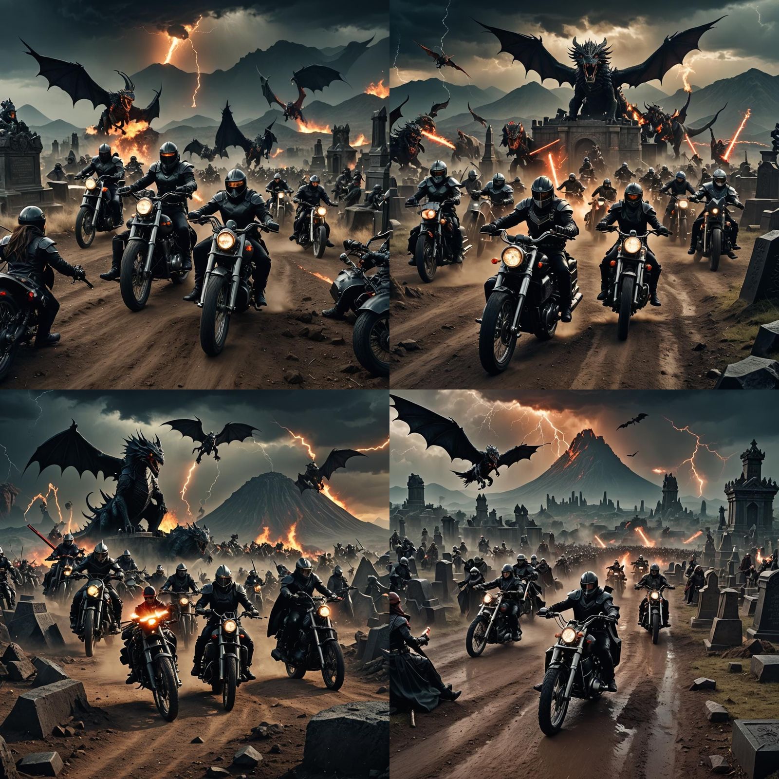 Futuristic Knights vs Vampire Dragons: Cinematic Battle