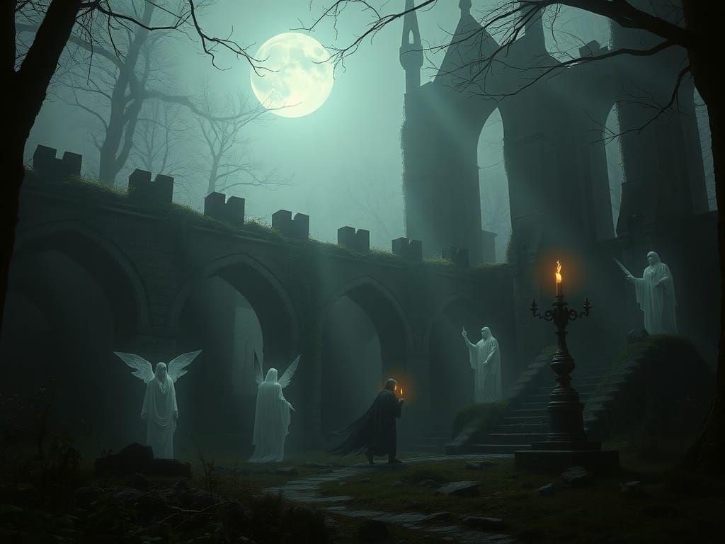 Whispering Spirits in a Haunting Mystical Forest