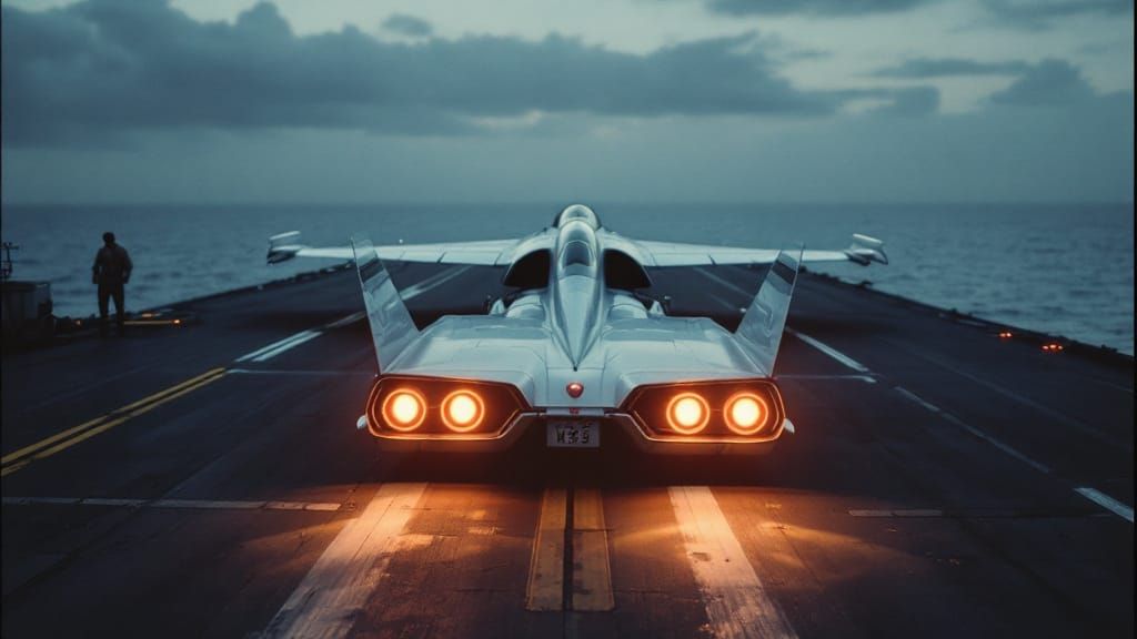 Futuristic Thunderbird Jet Ready for Takeoff