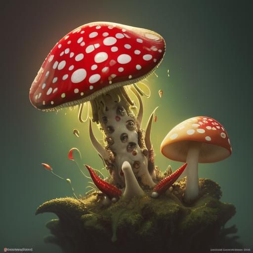 Amanita Muscaria Online Store Logo in Splash Art Style