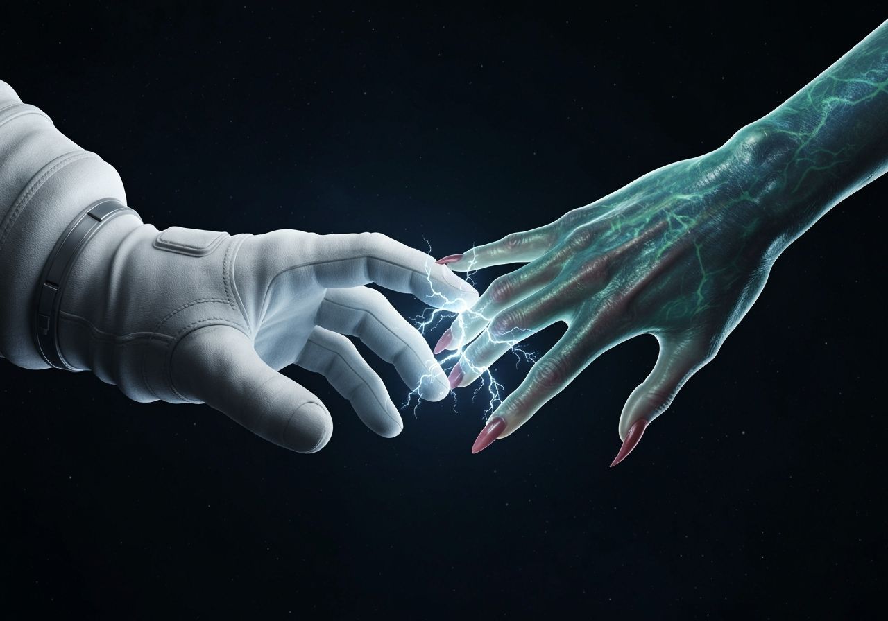Human and Alien Hands Meet in Space