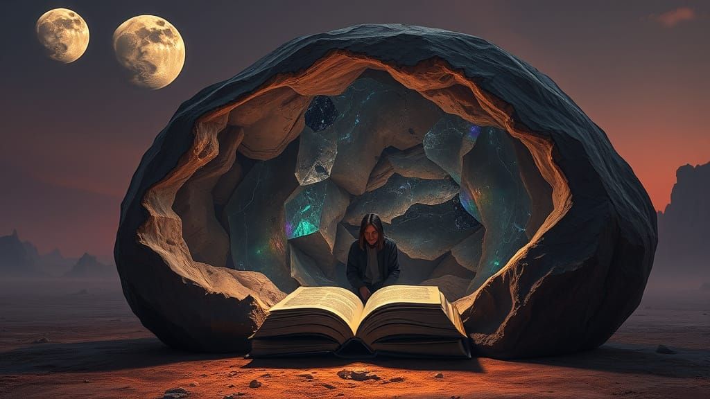 Geode Reader on Alien Planet: Stålenhag Style