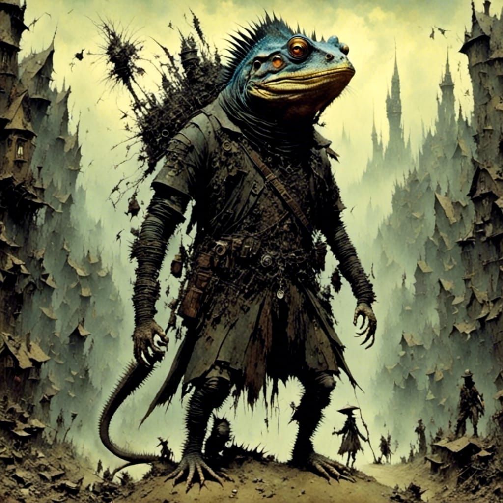 Whimsical Lizard Creature Design