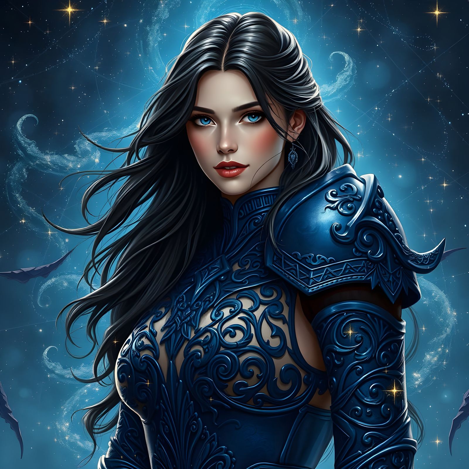 Norse Goddess of the Moon in Celestial Attire