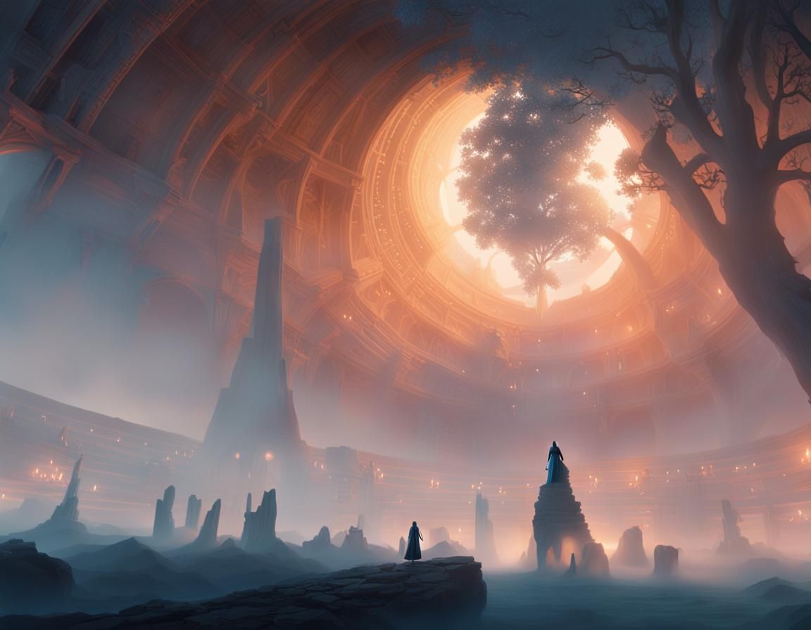 Fantastical Figure in Detailed Matte Painting