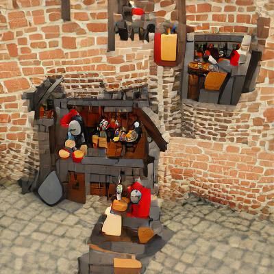 Inviting Medieval Tavern Interior with Candlelight
