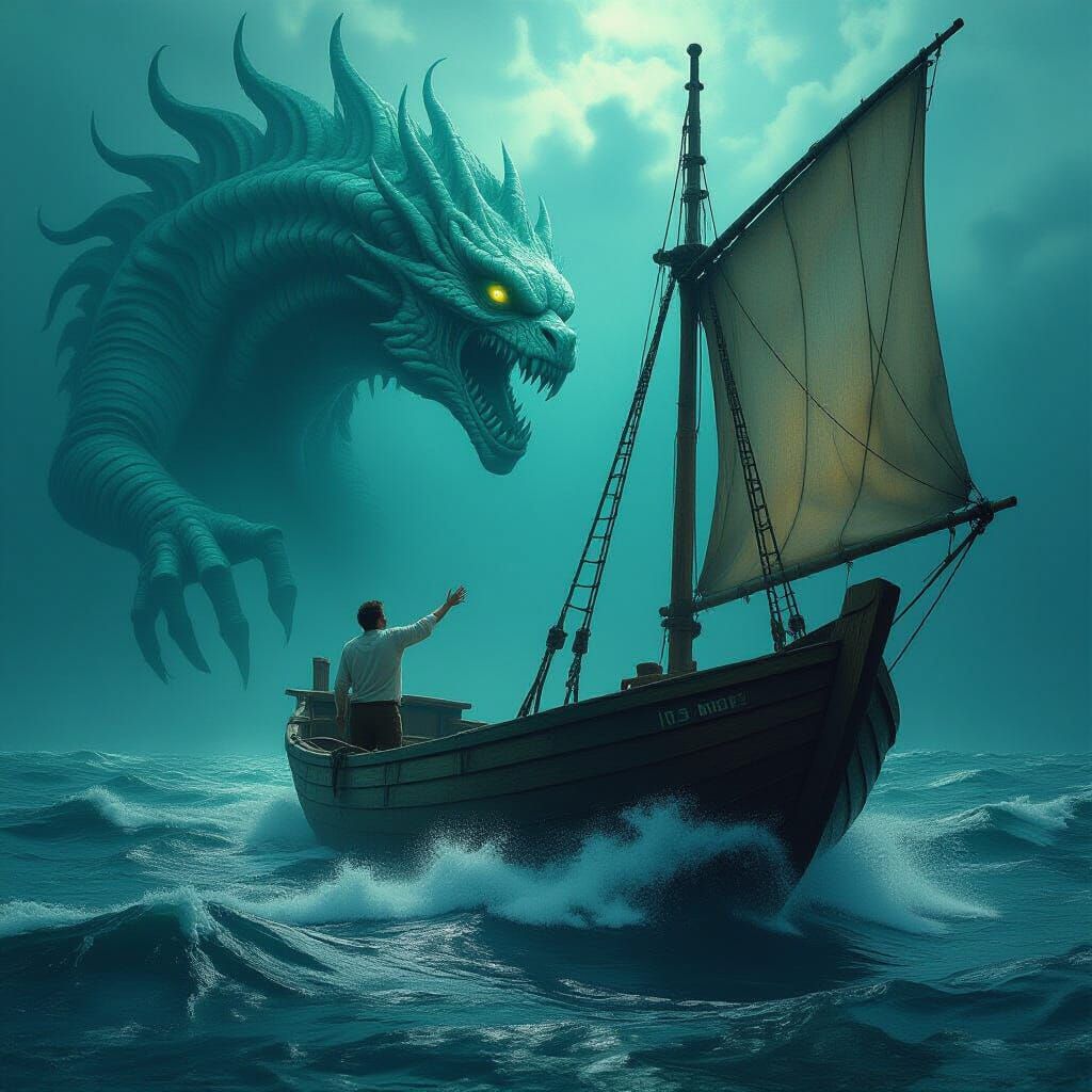 Sailor Reaches for Mermaid in Biomechanical Style