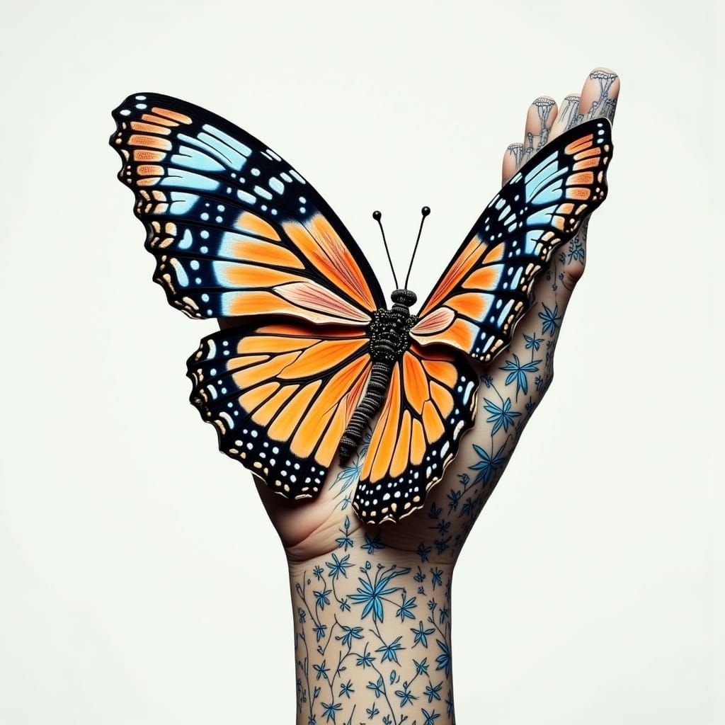 Hand Butterfly in Fingerpunk Style