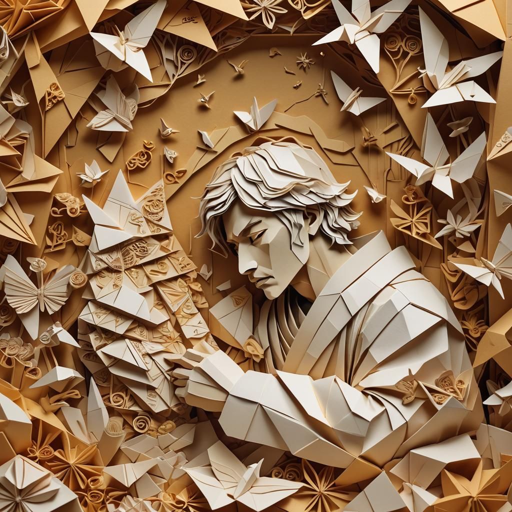 Origami Papercraft: Sick Man in Paper Bed