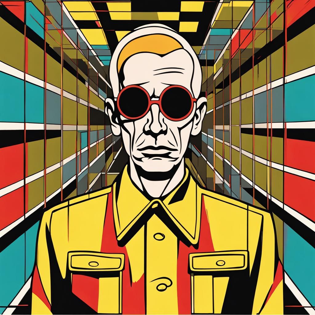 Gagged Man: Pop Art Digital Illustration